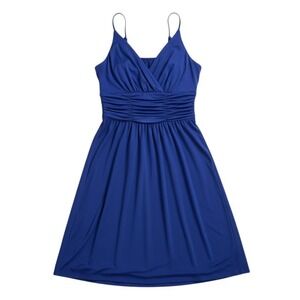 AA Studio AA Purple Midi Dress Size 10 Ruched Surplice Stretchy‎
